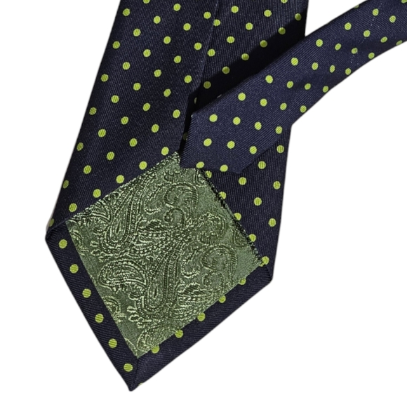 TURNBULL % ASSER Blue Polka Dot Silk LUXURY Tie HANDMADE ENGLAND - Picture 3 of 4